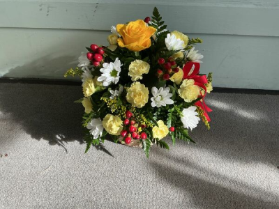 A New Day - Flowers to put a smile on their face. Let them know that you’re thinking of them with this fun petite collection of flowers and foliage to send same day. Flowers for same day delivery by the local florist.